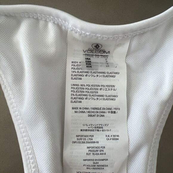Volcom 01612300 Sz Small White Simply Core Racerback Tankini Top - Picture 5 of 7